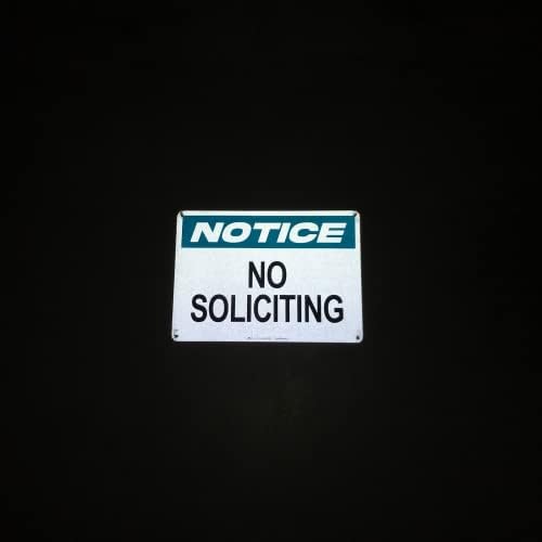 TRADESAFE No Soliciting Sign - Aluminum Safety Signs for Business, Light Reflective, UV-Resistant, Waterproof, 14” X 10” No Solicitors Sign