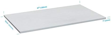 Monoprice Desk Table Top Shelf for Sit-Stand Height Adjustable Desks, 47.2" x 29.5" rectangular 1" thick, pre-drilled holes, White - Workstream Collection