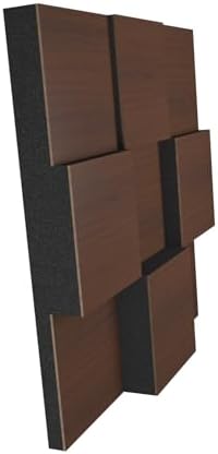 2 PACK — Acoustic Soundproofing Diffusion Panel | Acoustic Treatment for Recording Studio Home Office Podcast Living Room | Absorption - Reflection | Color Plates: (Nut, EDISON)