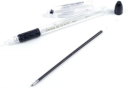 Pentel Refill Ink - For BK91 RSVP Ballpoint Pen, Medium Line, Black Ink, 12 Pack (BKL10-A)