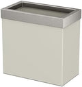Gatco Small Bathroom Trash Can with Lid, Rectangle 3 Gallon Stainless Steel Wastebasket, Under Sink, Matte Pearl and Satin Nickel, for Bathroom, Bedroom, Office (1939SN)