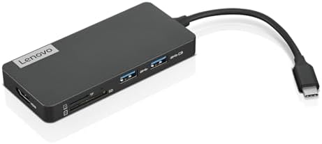 Lenovo – USB-C 7-in-1 Hub – Computer Networking Laptop Accessory – Laptop Docking Station - 4K via HDMI, 3 USB-A devices, 2 SD/TF Card Readers USB-C Power Pass Through