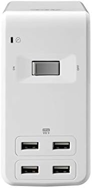APC Desk Mount Power Station PE6U4W, U-Shaped Surge Protector with USB Ports (4), Desk Clamp, 6 Outlet, 1080 Joules , White
