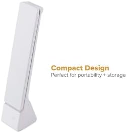 Bostitch Office KT-VLED1810-WHITE Powered Rechargeable Battery LED Desk Lamp, 3 Color Temperatures, Flip Open, White