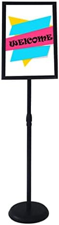 YDisplay Sign Holder Stand with Base 8.5x11inches Pedestal Floor Standing Sign Display Holder Height Adjustable Both Landscape Or Portrait Displayed,Black