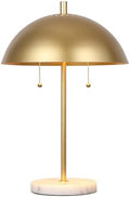 JONATHAN Y Ella 2-Light Table Lamp 20.7" Metal Marble, Gold Leaf/White