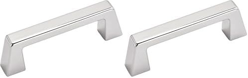 Amerock | Cabinet Pull | Polished Chrome | 3 inch (76 mm) Center to Center | Blackrock | 2 Pack | Drawer Pull | Drawer Handle | Cabinet Hardware
