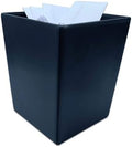 Dacasso Bonded Leather Waste Basket - Luxury Waste Basket (Navy Blue, 14 QT)