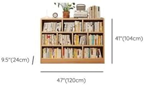 Lumber Organizer Shelf 3/4 Shelves, Lateral Filing or Vertical, Closed Back Floor-Standing Bookshelf Rack Bookcase Cabinet Tiered Shelf Grid Storage Unit Natural 47.2" L x 9.4" W x 40.9" H