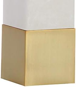 JONATHAN Y Jeffrey Table Lamp Bedside Metal Marble 29", Brass Gold/White