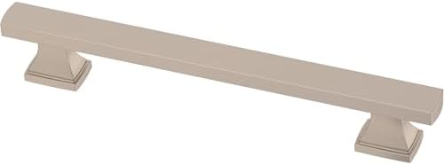 Franklin Brass 10 Pack Brushed Nickel Cabinet Handles 5-1/16 inch (128mm) Kitchen Cabinet Handles and Drawer Pulls for Cupboards and Dressers | Tiered Foot