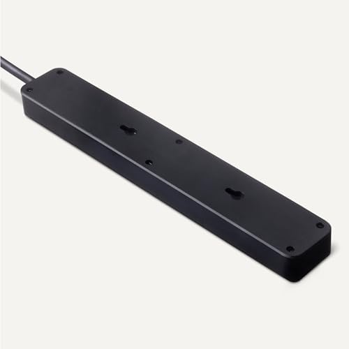 Amazon Basics Rectangle 6-Outlet Surge Protector Power Strip with Circuit Breaker, 600 Joule, 2ft Cord, Black, 2-Pack