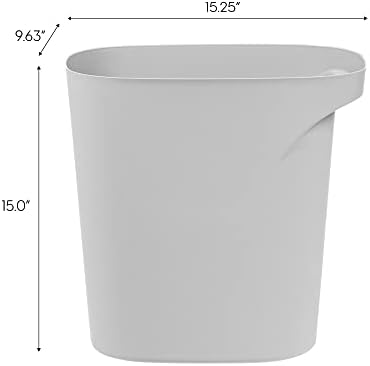 IRIS USA Small Trash Can |Made in USA| 6 Gallon/24 Qt (3-Pack) - Gray