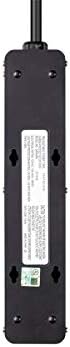 Monoprice Heavy Duty Metal Surge Protector - 6 Outlet Power Strip, 540 Joules, UL Certified, 6 Feet Cable, Black