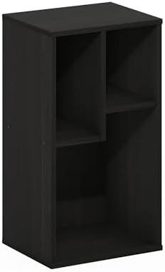 Furinno DALY Book Shelf, 3-Cube Bookshelf, Cube Storage Organizer Bookcase with Irregular Compartments, 9.4 x 11.7 x 21.3, for Living Room, Bedroom, Home Office, Espresso