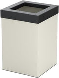 Gatco Small Bathroom Trash Can with Lid, Square 3 Gallon Stainless Steel Wastebasket, Under Sink, Matte Pearl and Matte Black, for Bathroom, Bedroom, Office (1935MX)