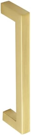 Amazon Basics Modern Square Cabinet Pulls, Kitchen Drawer Handles, 5.39-inch Length (5-inch Hole Center), Golden Champagne, 10-Pack