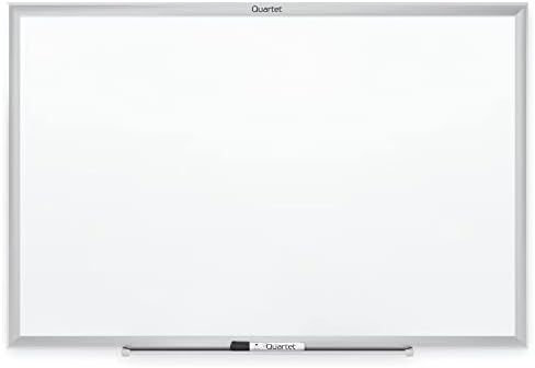 Quartet Dry Erase White Board 36"W x 24"H Non-Magnetic Whiteboard, Total Erase, Silver Aluminum Frame (S533)
