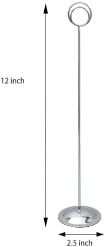 HOHIYA 12 Pack Silver Table Number Holders 12" Wedding Place Card Stands