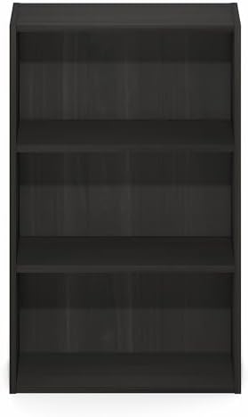 Furinno Basic DVD Shelf, 3-Tier CD Rack, Cube Storage, Espresso | 7 x 17 x 26, Open Shelf for DVD Blueray Game Disc, Organizer Media Shelf, for Living Room, Bedroom, Home Office