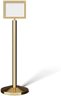 CCW 8.5 X 11 Inch Horizontal Pedestal Floor Sign Frame, Polished Brass