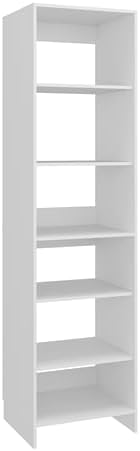 White Freestanding Open-Shelf Closet Storage Organizer for Bedroom