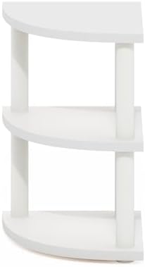 Furinno Turn-N-Tube Kitchen Countertop Organizer, 3-Tier Corner Countertop Organizer Shelf, Corner Shelf, for Kitchen, Pantry, Organizers and Storage, White