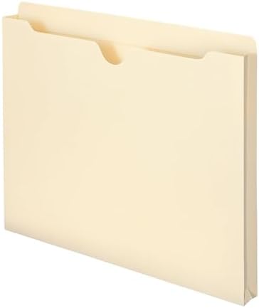 Smead File Jacket, Reinforced Straight-Cut Tab, 1" Expansion, Letter Size, Manila, 50 per Box (75520)