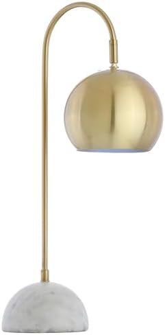JONATHAN Y Stephen Arched 23.5" LED Task Table Lamp, Brass Gold/White