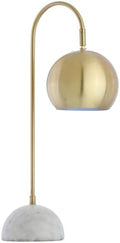 JONATHAN Y Stephen Arched 23.5" LED Task Table Lamp, Brass Gold/White
