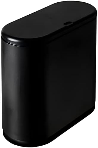 Sooyee 10 Liter Rectangular Plastic Trash Can, Black