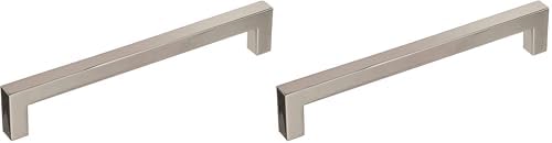 Amerock | Cabinet Pull | Polished Nickel | 6-5/16 inch (160 mm) Center to Center | Monument | 2 Pack | Drawer Pull | Drawer Handle | Cabinet Hardware