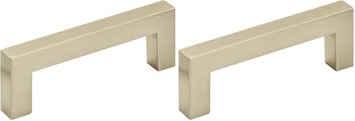 Amerock | Cabinet Pull | Golden Champagne | 3 inch (76 mm) Center to Center | Monument | 2 Pack | Drawer Pull | Drawer Handle | Cabinet Hardware
