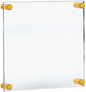 Azar Displays 105510-GLD Acrylic Floating Double Panel Wall Frame,11" x 14" Graphic Size, Overall Frame Size: 15" x 18", Gold