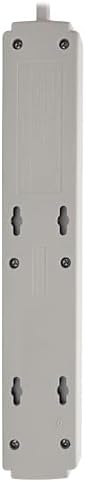 Tripp Lite 6 Outlet Surge Protector Power Strip, Black, 8ft Cord, Tel/Modem Protection, RJ11, $20,000 INSUANCE (TLP608TEL), Light Gray