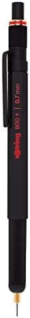 rOtring 800+ Mechanical Pencil and Touchscreen Stylus, Twist-to-Retract, HB 0.7 mm, Black Metal Barrel