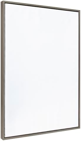 Kate and Laurel Sylvie Blank Framed Canvas Wall Art; 31.5x41.5 Gray; Vintage Modern Empty Canvas for Paint-Your-Own Art; Ready to Paint Premium Canvas Already Framed