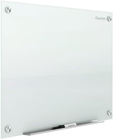 Quartet Whiteboard, Glass Dry Erase Board, Magnetic, 6' x 4', Infinity Frameless Mounting, White Surface, Accessory Tray, 1 Dry Erase Marker and 2 Glass Board Magnets (G7248W)