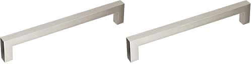 Amerock | Cabinet Pull | Satin Nickel | 6-5/16 inch (160 mm) Center to Center | Monument | 2 Pack | Drawer Pull | Drawer Handle | Cabinet Hardware