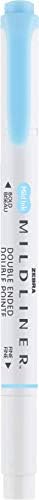 Zebra Pen MILDLINER No Bleed Highlighter, Blue Color, Dual Tip, 12-Pack