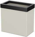 Gatco Modern Rectangle Wastebasket, Matte Pearl and Matte Black Combo - Stainless Steel Trash Can with Removable Lid, Leakproof, 3 Gallon Capacity for Bathroom, Bedroom, Kitchen, or Office