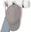 Umbra Flip Coat Rack, Wall Mount Retractable Hooks, 3-Hook, White/Nickel