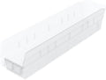 Akro-Mils 30128 Heavy Duty Plastic Shelf Bins, 18"x 4"x 4", Clear, 12-Pack