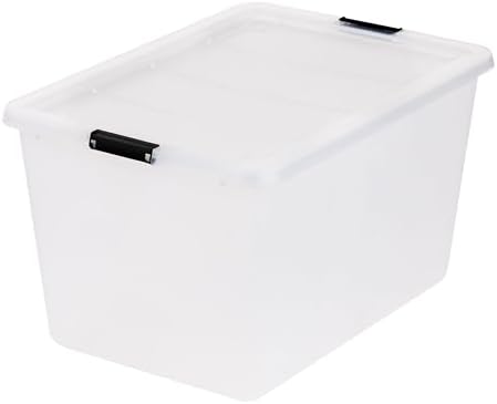 IRIS USA 4-Pack 55 Quart Clip Box with Latching Lid