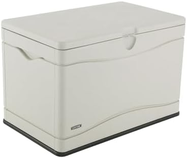 LIFETIME 60059 Black Bottom & Desert (Tan) Sides and Lid Outdoor Storage Box-80 Gal, 80 Gallon, Desert Sand