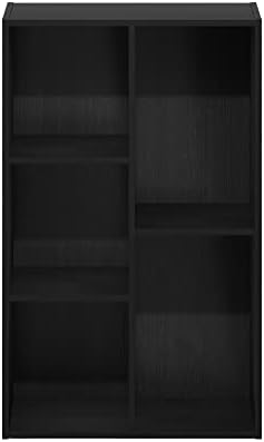 Furinno LUDER Book Shelf, 5-Cube Bookshelf, Easy Assembly Bookcase with Open Shelves, 9.4 x 19.7 x 31.5, for Living Room, Bedroom, Home Office, Darkwood