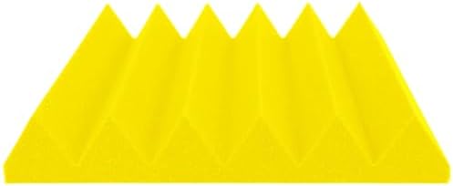 Foam Factory Inc 24 Pack Color Acoustic Foam Panel Studio Soundproofing Wedge Wall Tiles 12” X 12” X 2” (Yellow)
