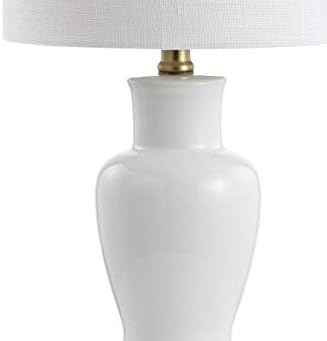 JONATHAN Y Chi Bedside Table Lamp 21" Ceramic Porcelain Vase, White