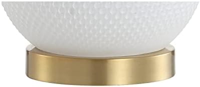 JONATHAN Y Julienne Hobnail Glass/Metal Table Lamp 20.5", White/Brass Gold