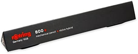 rOtring 800+ Mechanical Pencil and Touchscreen Stylus, Twist-to-Retract, HB 0.7 mm, Black Metal Barrel